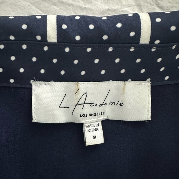 L’Academia The Wrap Dress in Navy Dot Stripe - Picture 4 of 4